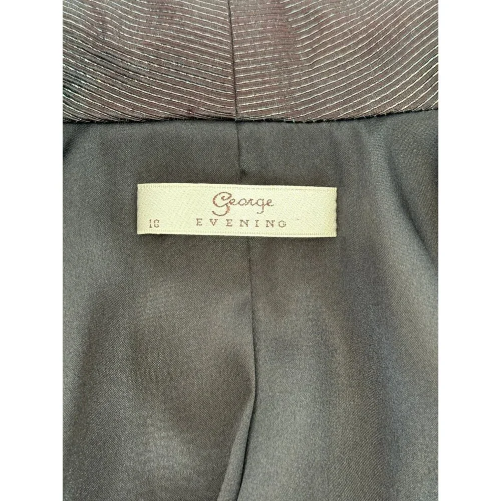 George Evening Belted Black Jacket, Women's Sz 10 - Picture 3 of 7